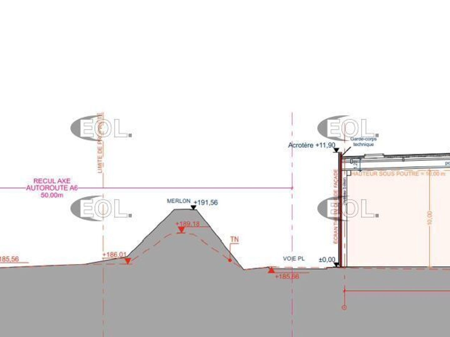 Entrepôt à construire Axe A6 Chalon