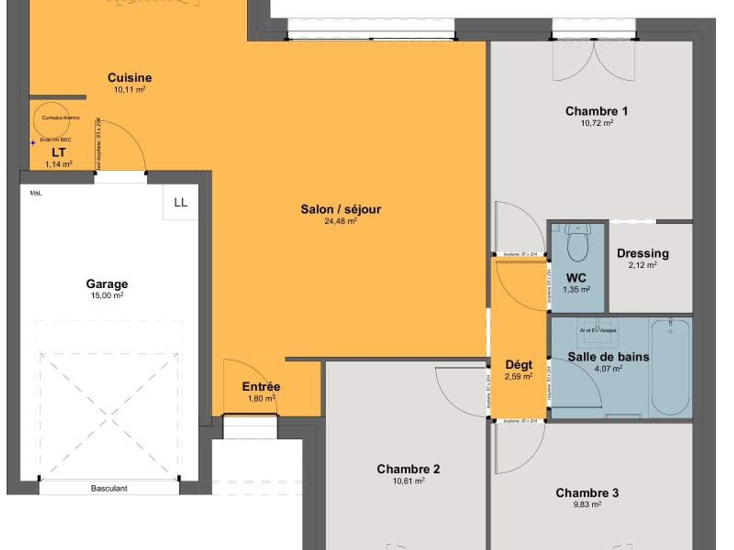 Maison à vendre - 79m2 - Sours (28630)