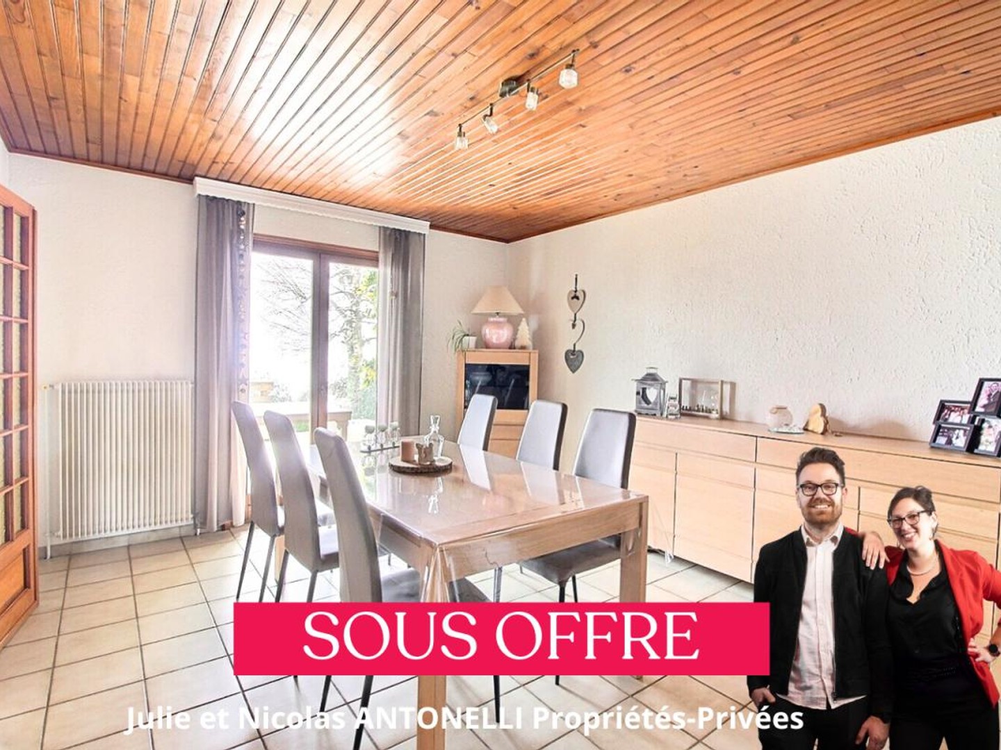 Maison 92m² habitables, 3 chambres, un garage + un carport terrain 800m² avec beau jardin et grande terrasse