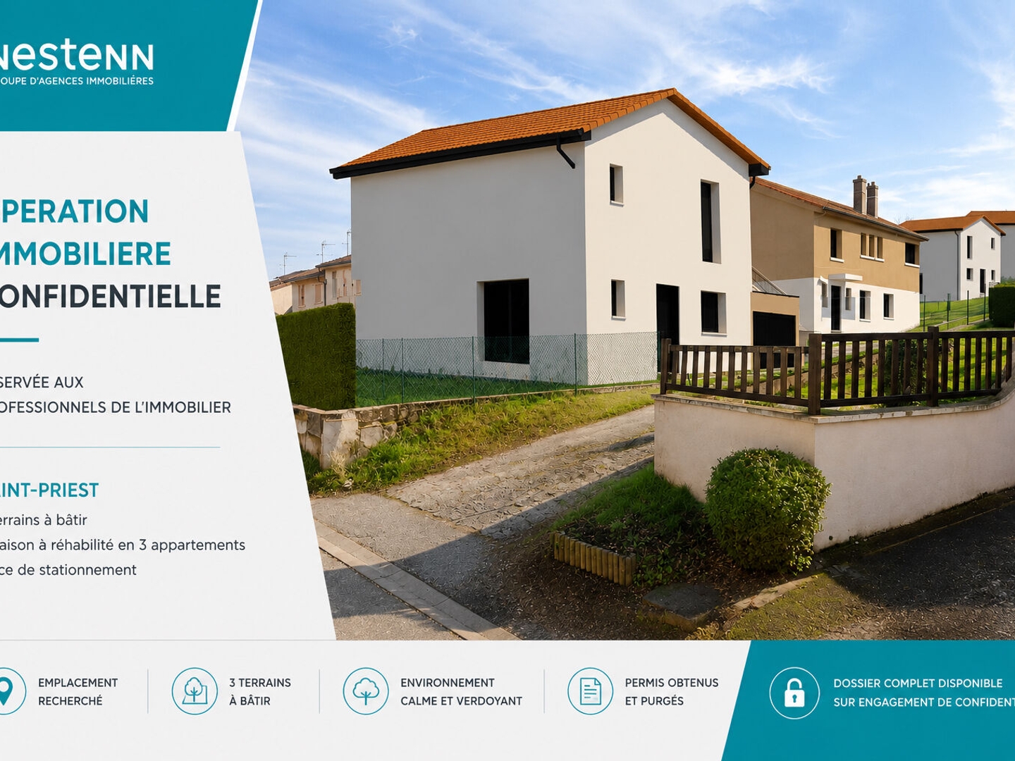 Terrain à vendre - 1321m2 - Saint-Priest (69800)