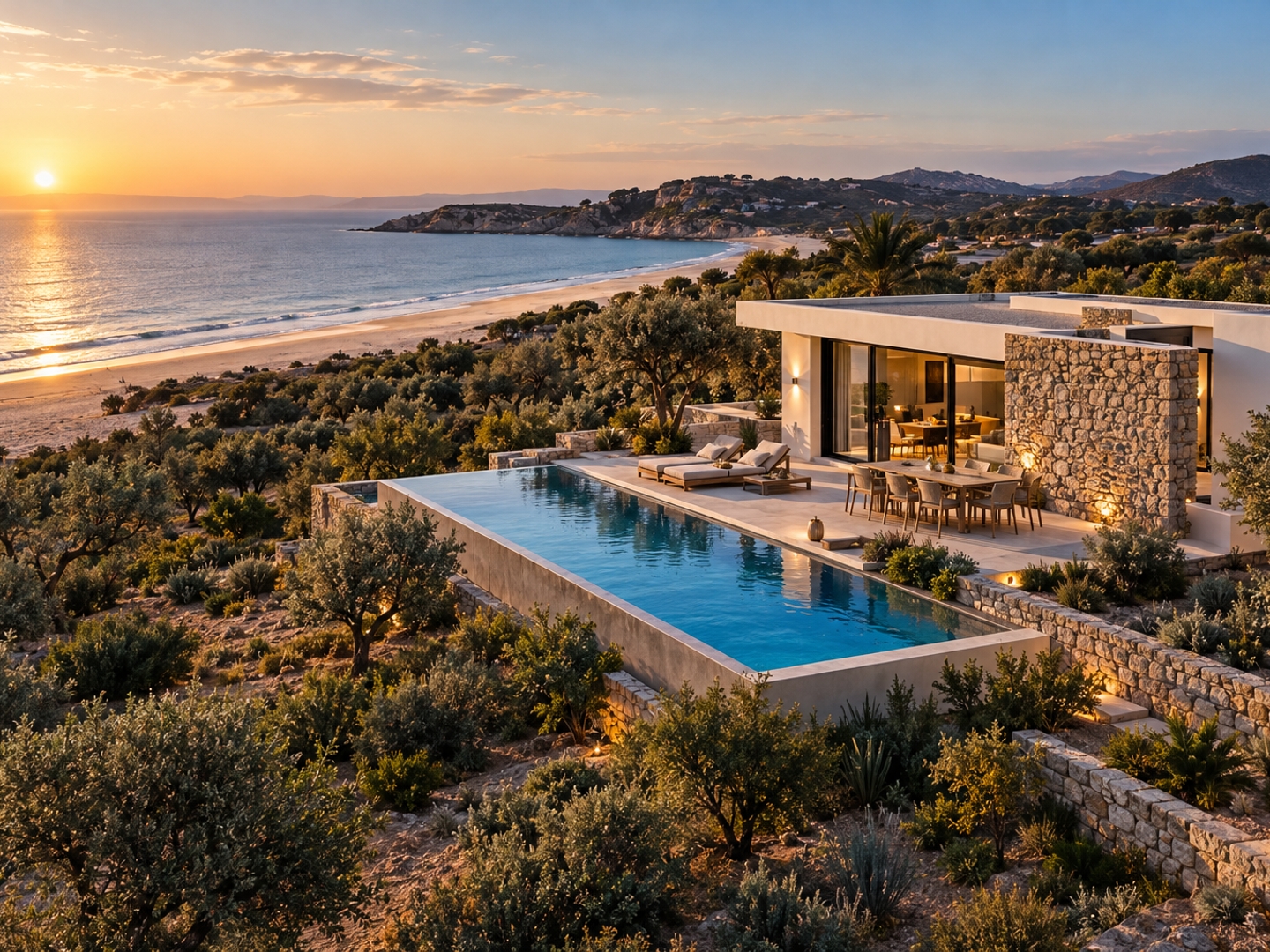 Maison sur plan front de mer pieds dans l'eau