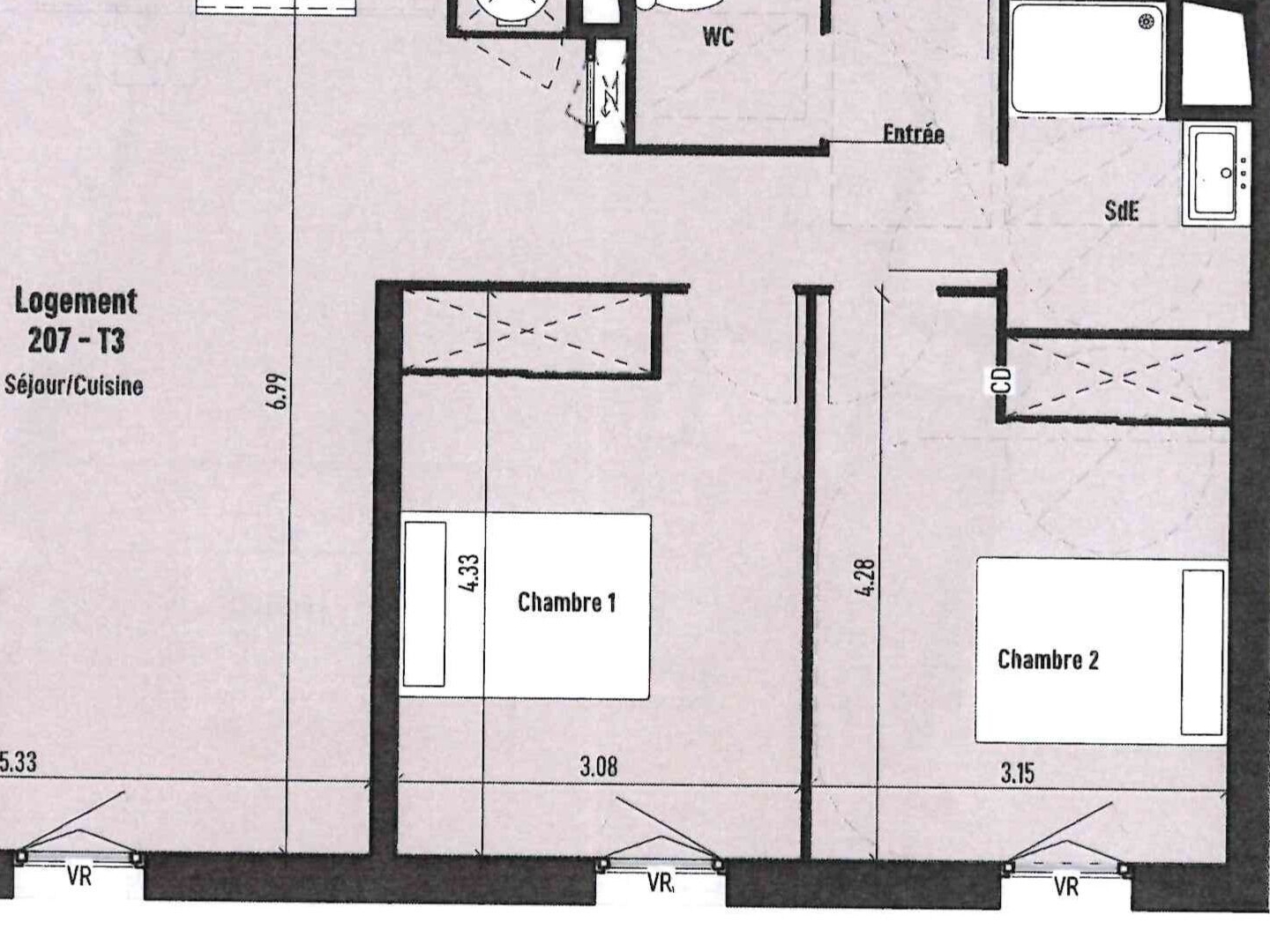 Appartement 3 pièces 74 m²
