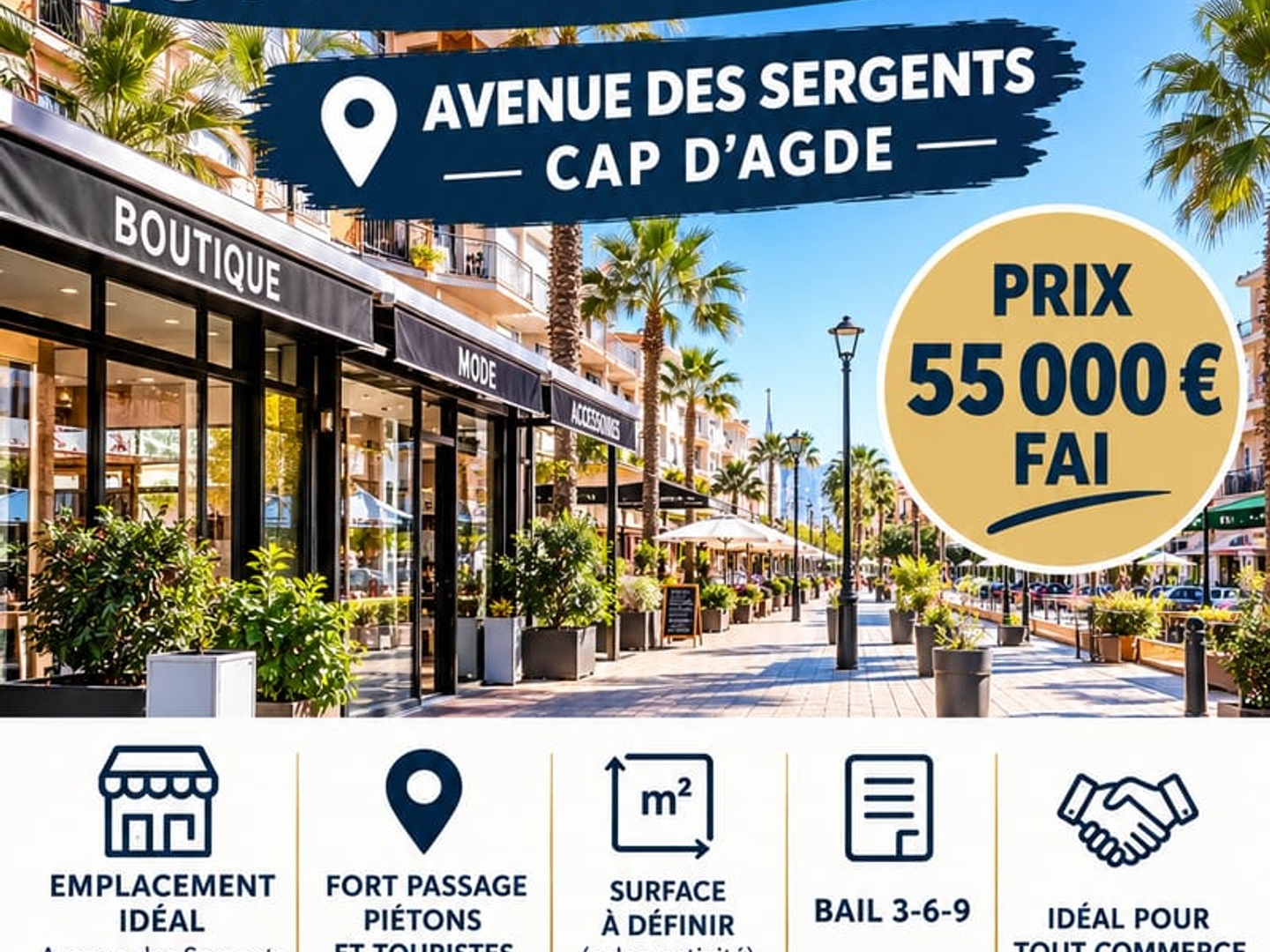 Pas de porte bail tous commerces