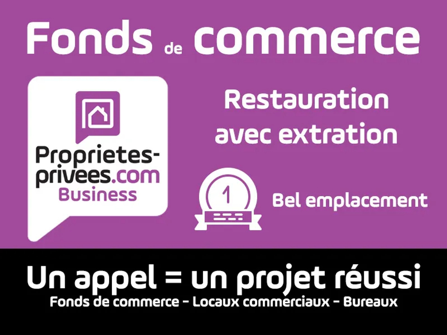75019 PARIS : RESTAURANT 70 M² - GROSSE EXTRACTION + LICENCE GR - 39 COUVERTS + TERRASSE - SUR RUE TRÈS FRÉQUENTÉE