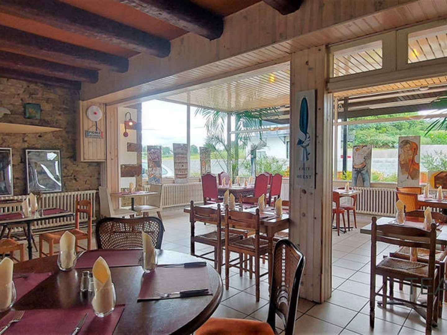 Fond de commerce avec terrasse tropical vue mer