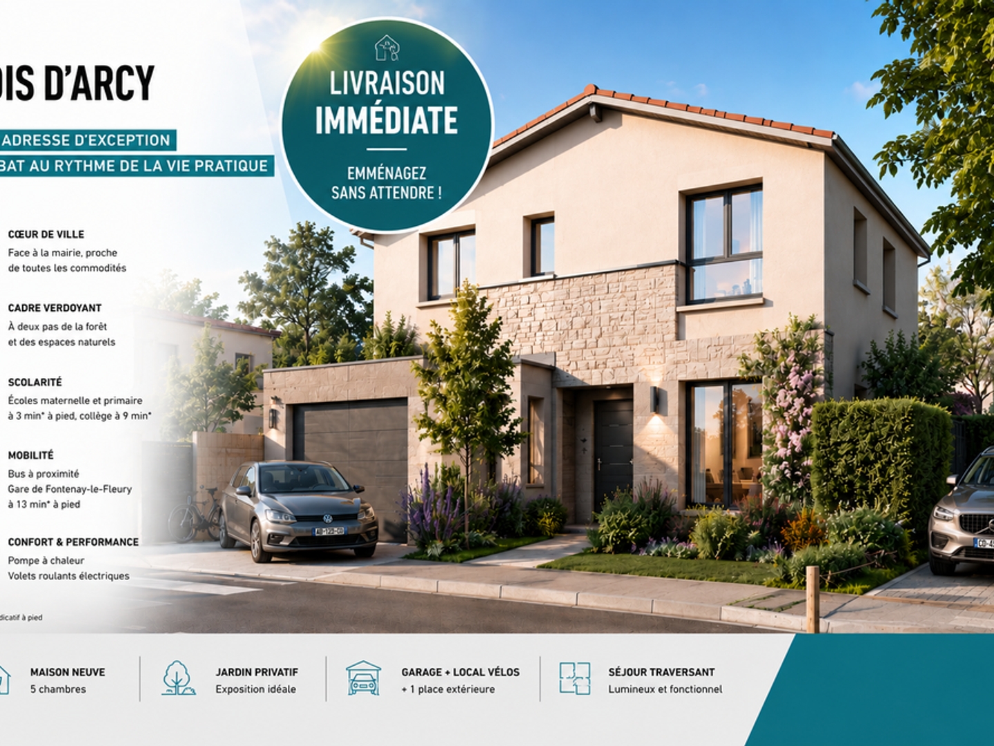LIVRAISON IMMEDIATE - MAISON T6 111M² - JARDIN 126m² - GARAGE