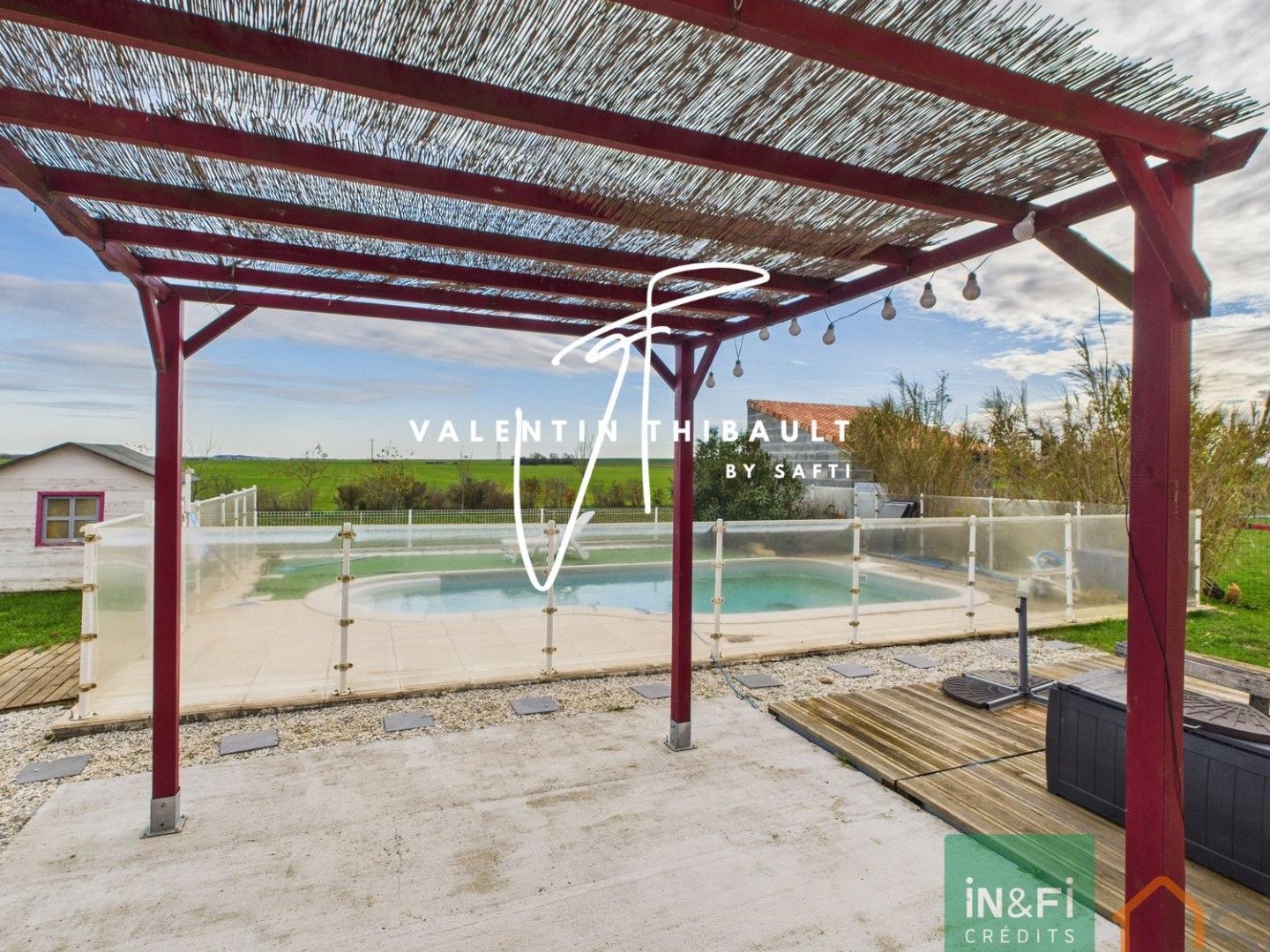 Maison T5 plain-pied au calme avec piscine à Chabournay