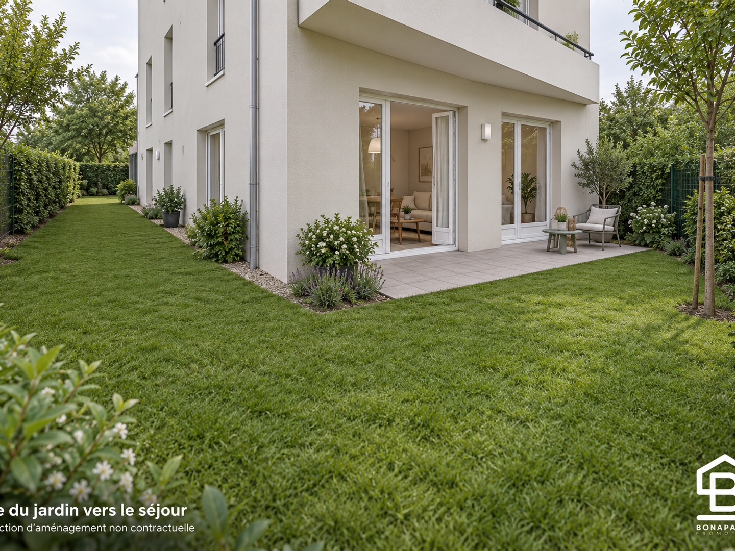 Appartement neuf 3 pièces avec jardin de 118m² et deux parking livré