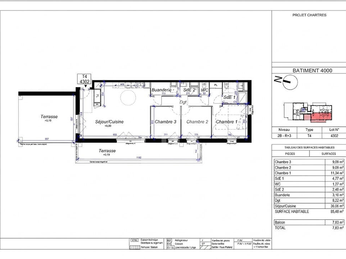 Appartement 4 pièces 85 m²