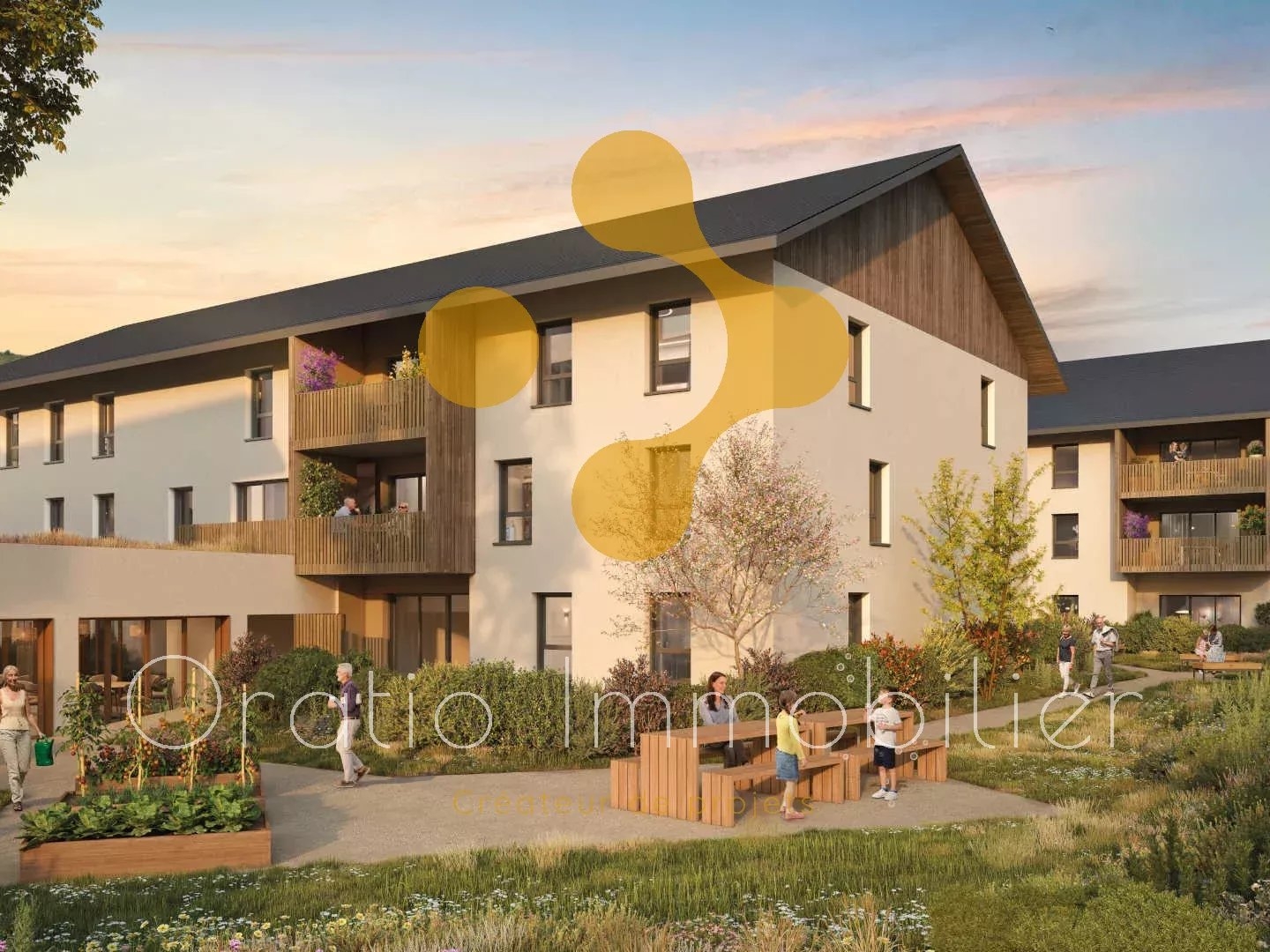 T2 en rez de jardin, proche du centre du village