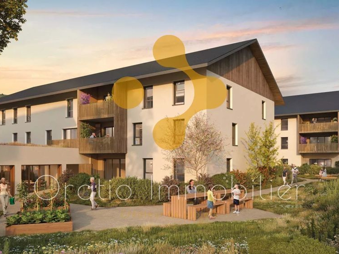 T2 en rez de jardin, proche du centre du village