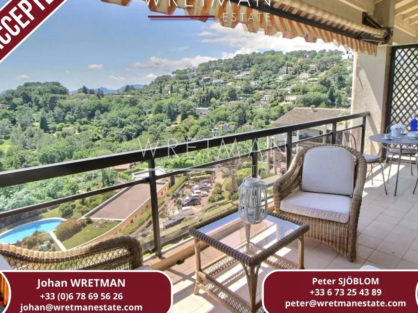 Duplex en dernier étage avec vue mer - Mougins