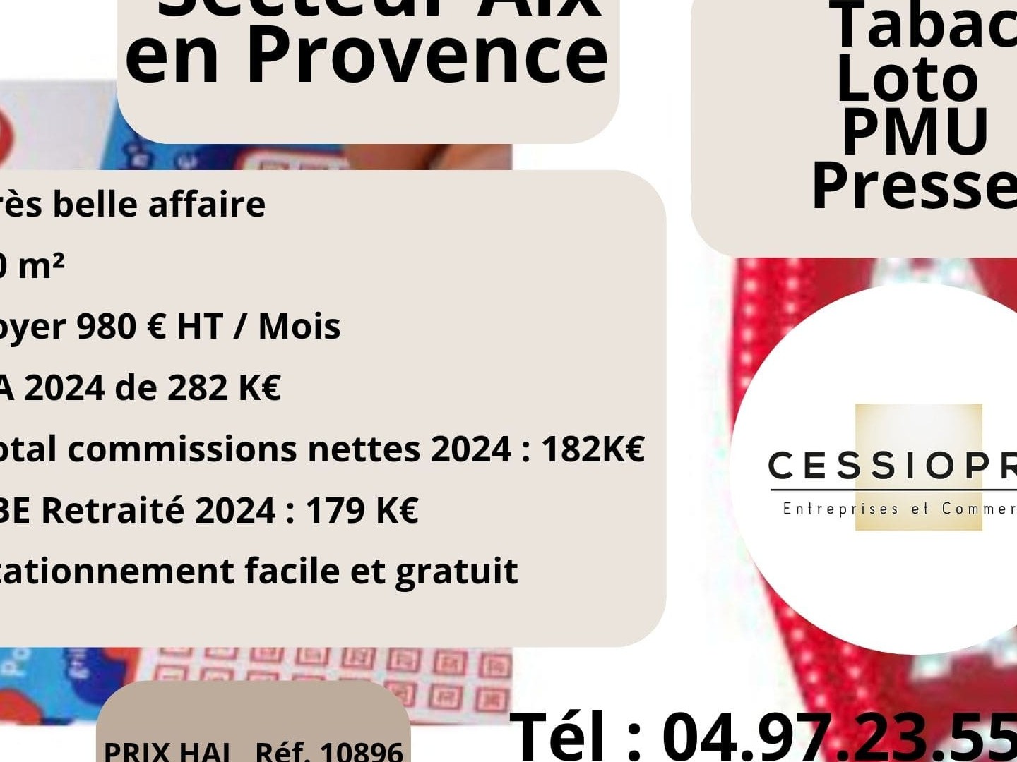 Très Belle affaire de Tabac Loto Presse PMU Bimbeloteries, Secteur très recherché d'AIX EN PROVENCE...