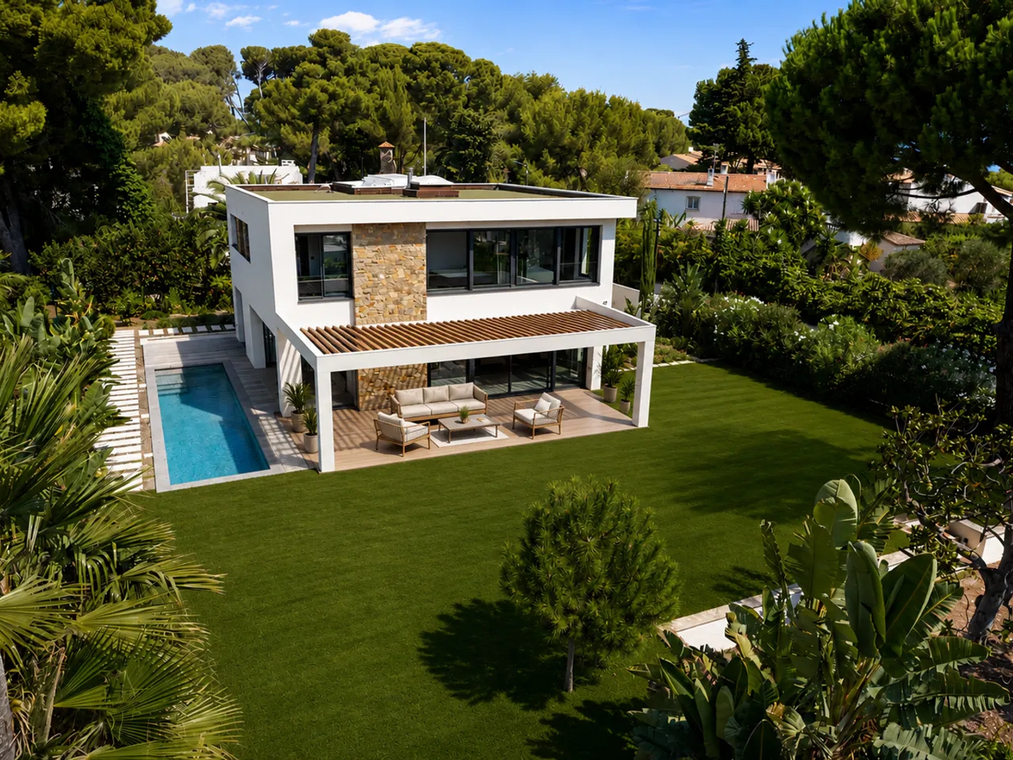 Cap d'Antibes - Garoupe | Villa contemporaine neuve avec rooftop et aperçu mer