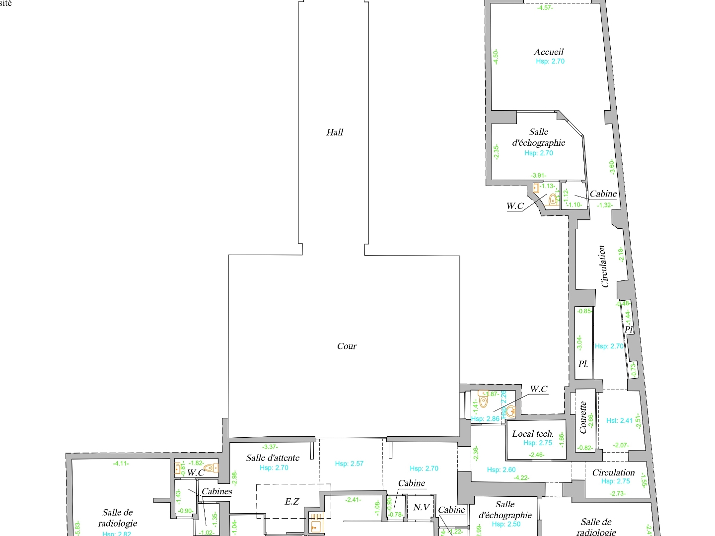 190m2 VENTE MUR CENTRE MEDICAL - 75018 Rue Marx Dormoy