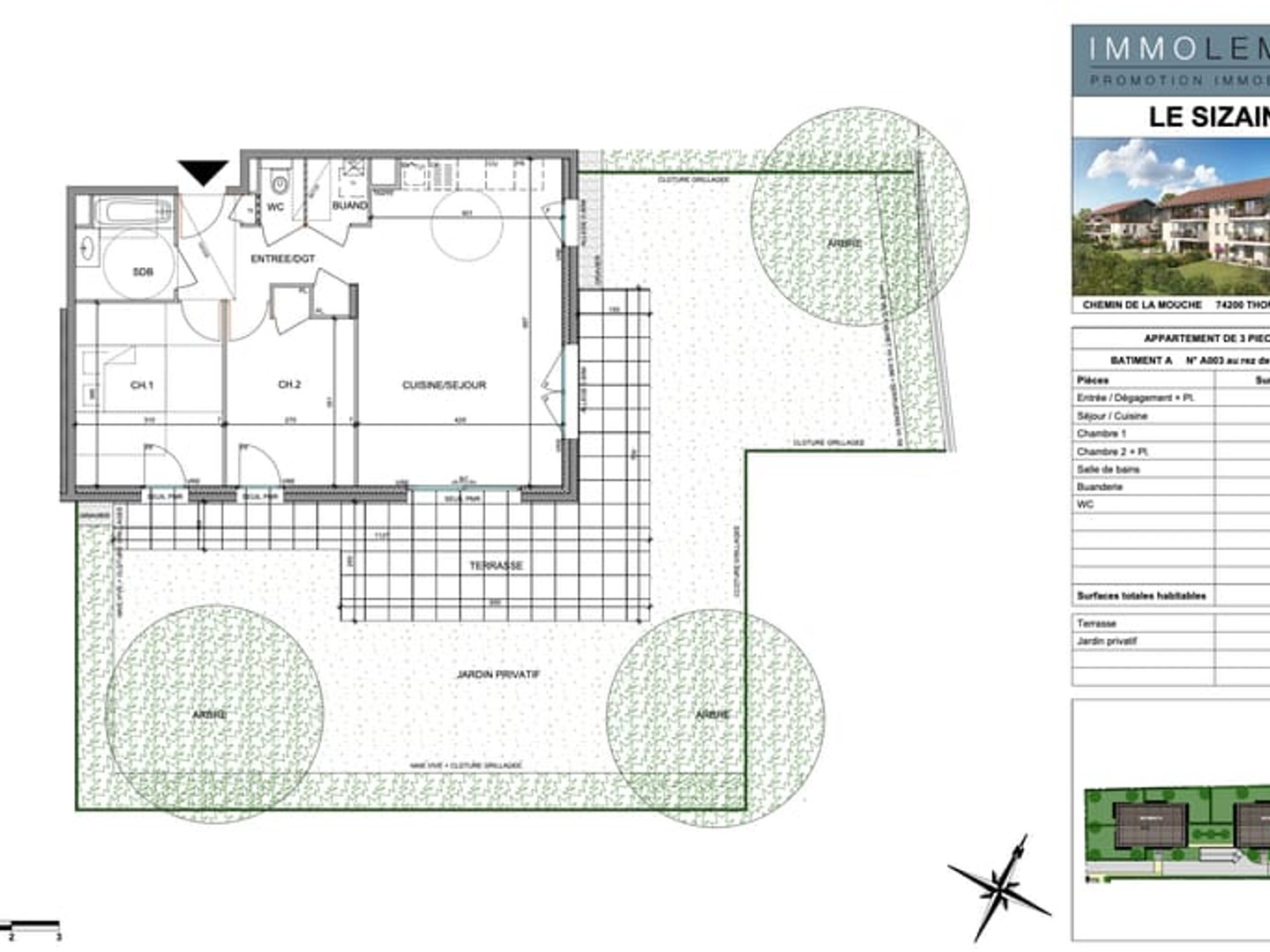 Appartement NEUF T3 en rez-de-jardin - Thonon, le Sizain