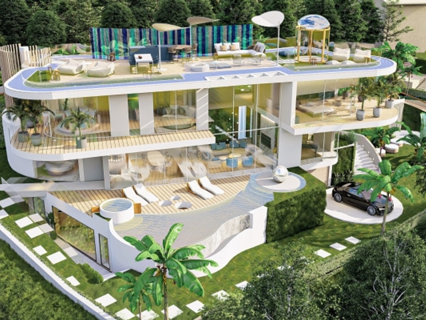 VILLA CONTEPORAINE NEUVE VUE MER PROCHE MONACO CONCEPT REVOLUTIONNAIRE