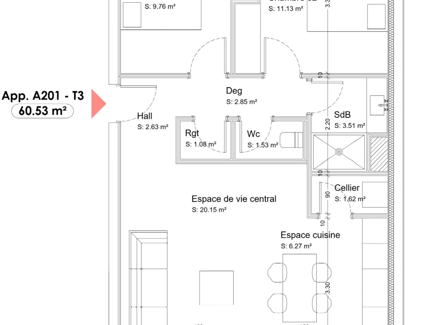 Appartement à vendre - 3 pièces - 61m2 - Patrimonio (20253)