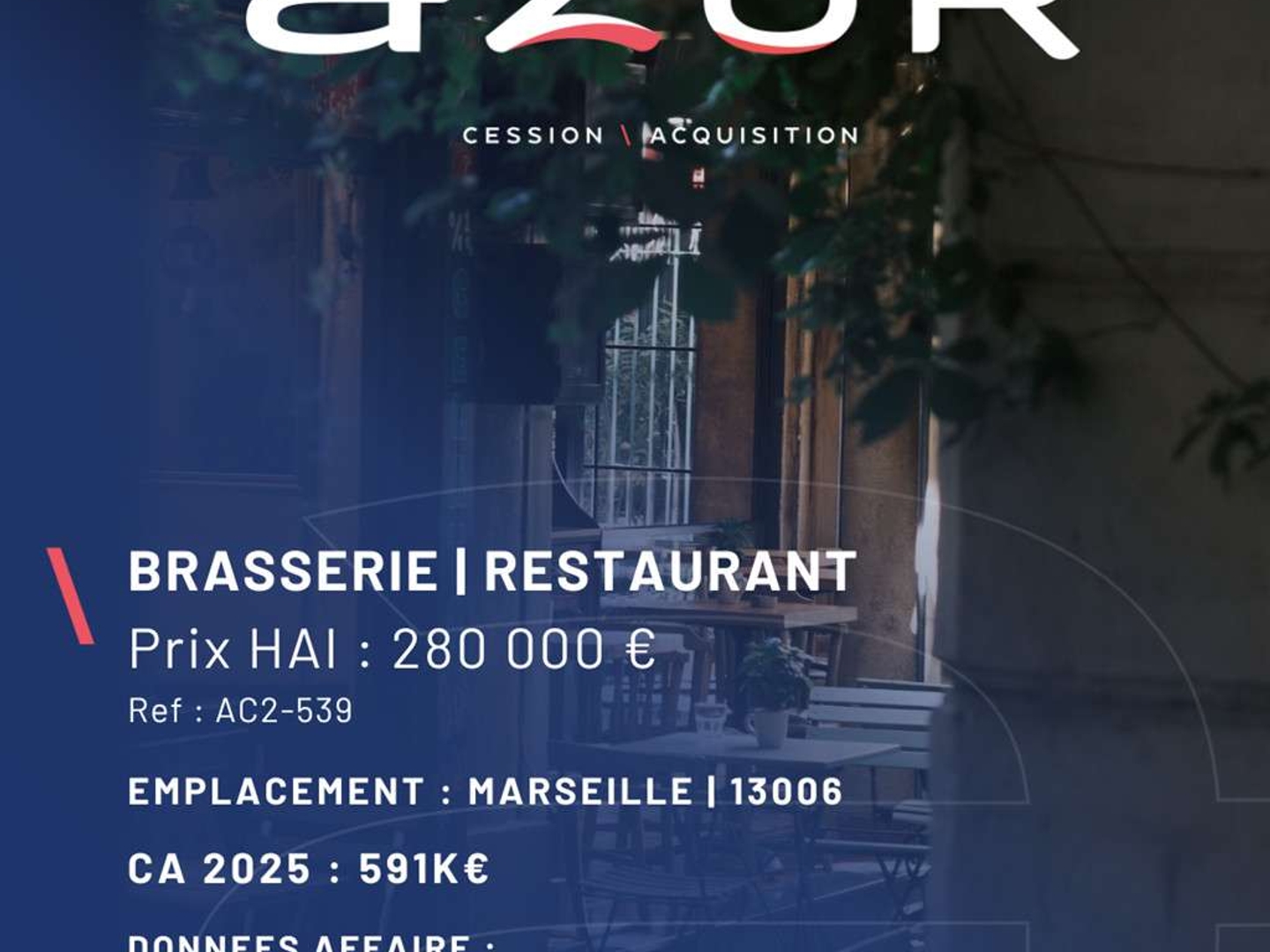 VENTE Restaurant Marseille 13006