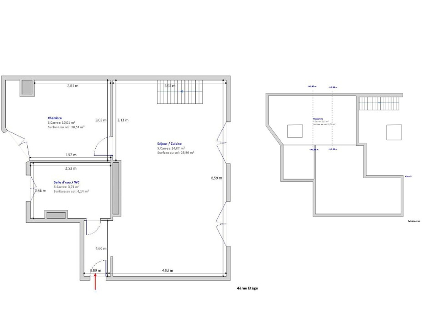 Appartement 2 pièces 43 m²