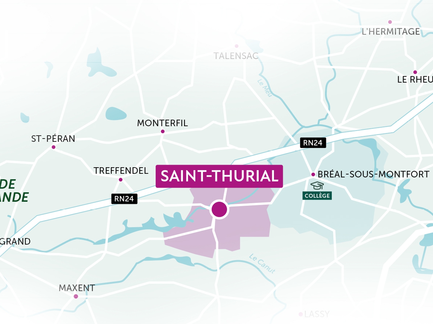Terrain à vendre - 372m2 - Saint-Thurial (35310)