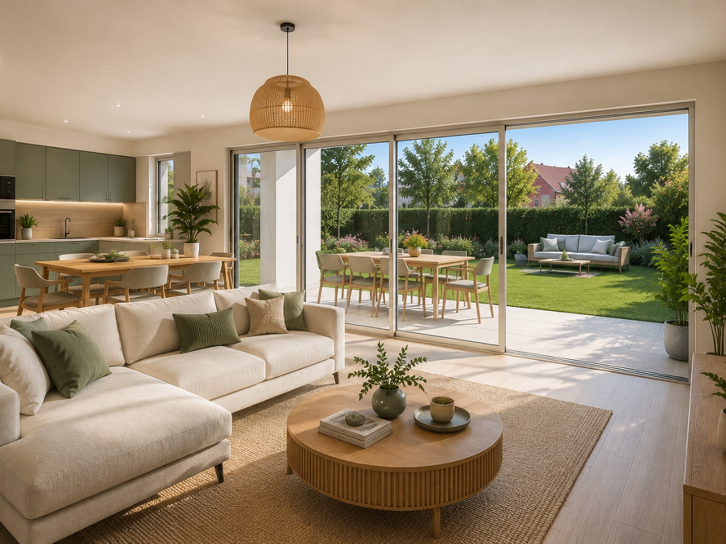Jardin d'exception aux portes de Strasbourg Superbe T4 neuf familial en rez-de-jardin