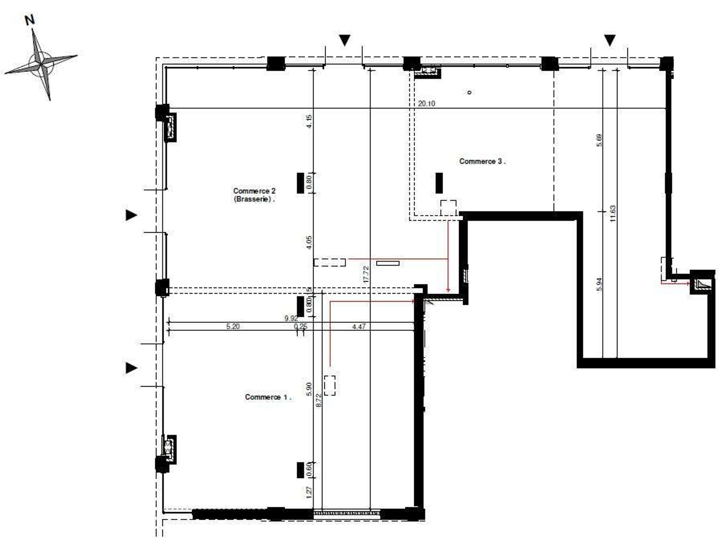 AV local commercial restauration possible 261m²