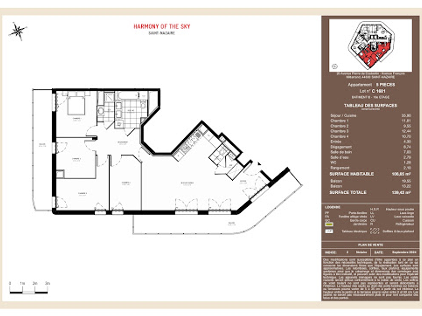 Appartement à vendre - 5 pièces - 94m2 - Saint-Nazaire (44600)