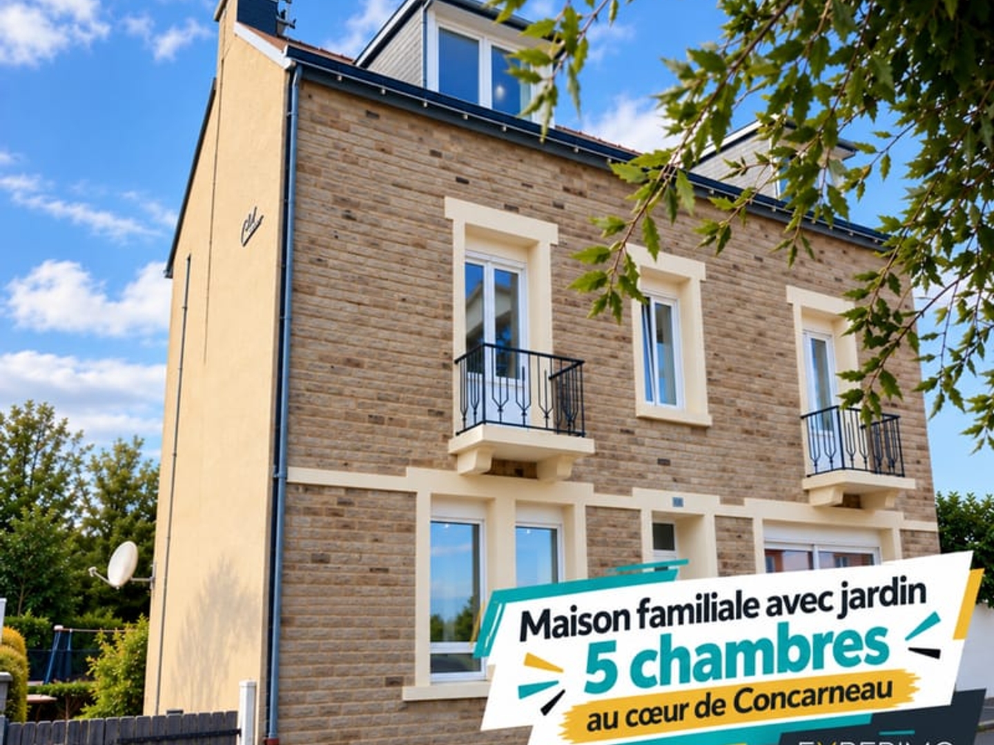 Maison familiale avec jardin, 5 chambres au coeur de Concarneau