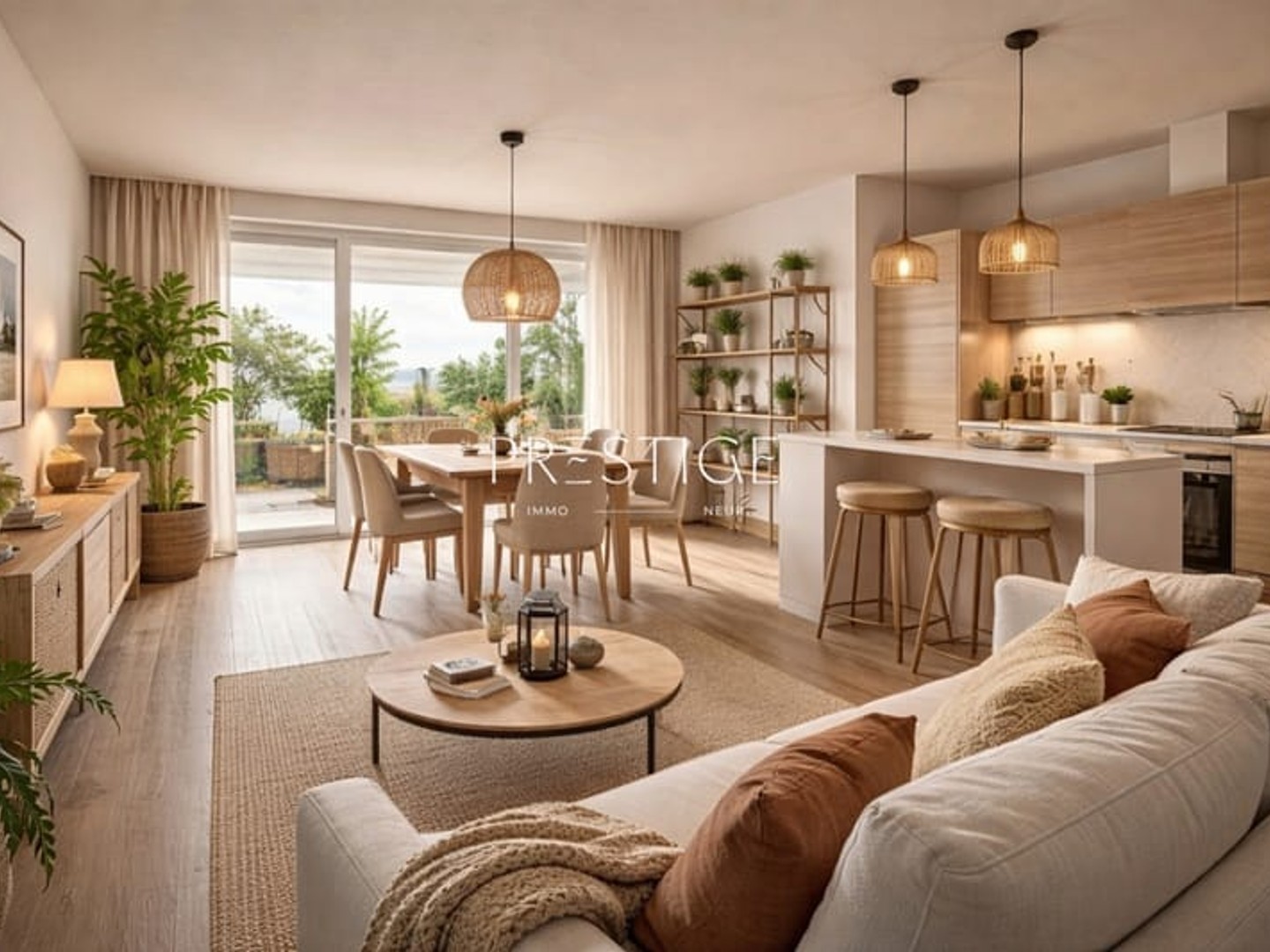 MAUGUIO CENTRE VILLE T3 62 m2 + 17 M2 DE TERRASSE VUE DEGAGE