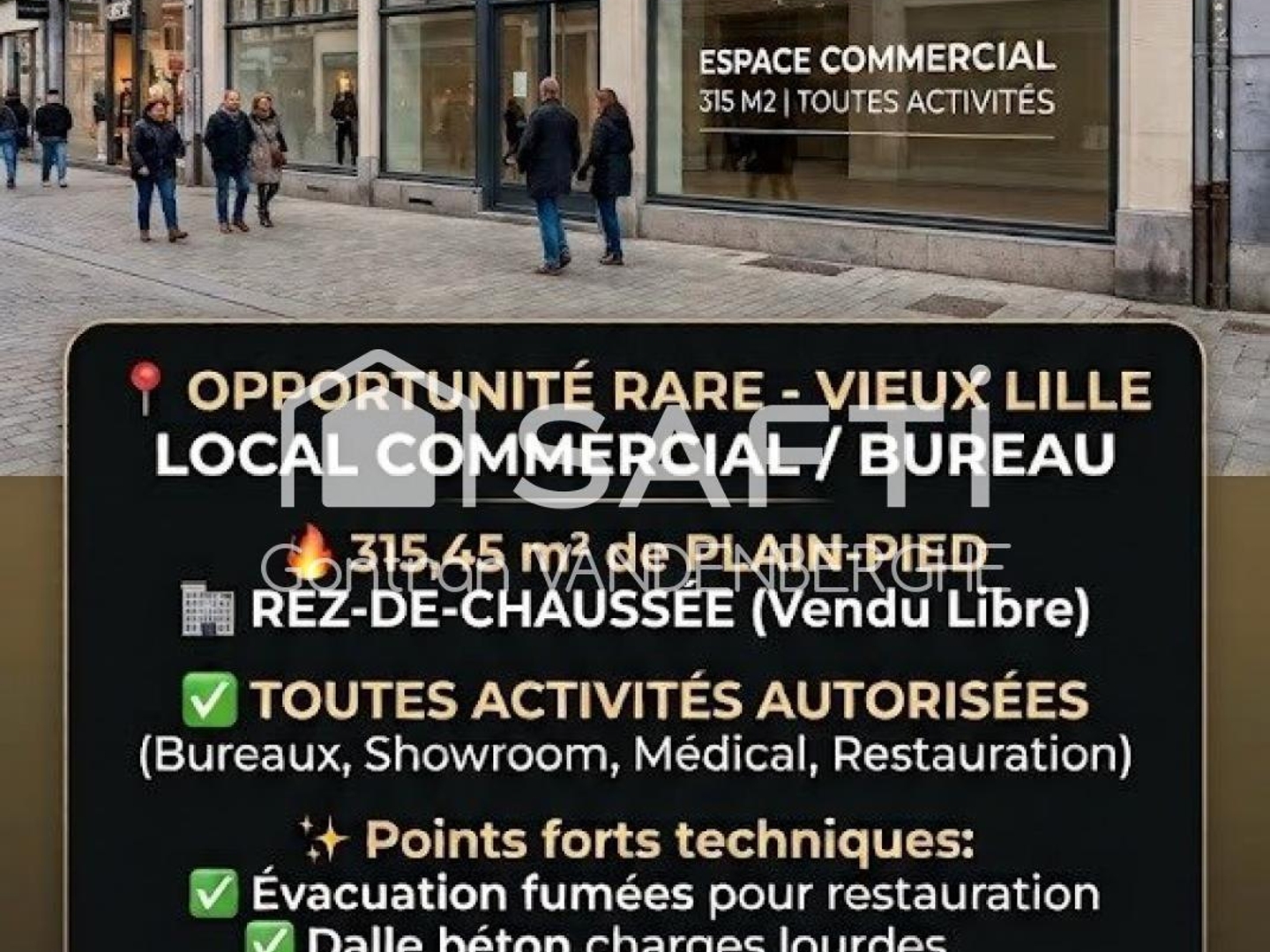 VIEUX LILLE - LOCAL COMMERCIAL / BUREAUX 315 M2