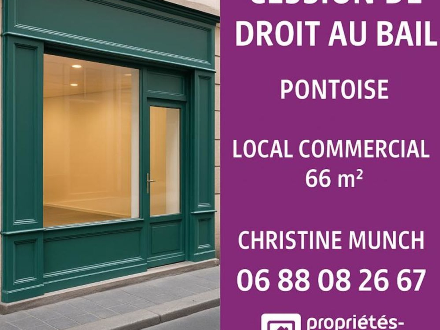CESSION DROIT AU BAIL - LOCAL COMMERCIAL - PONTOISE