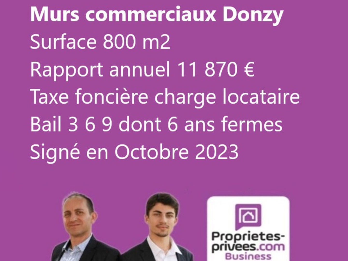 DONZY - MURS COMMERCIAUX LOUES 800 M²