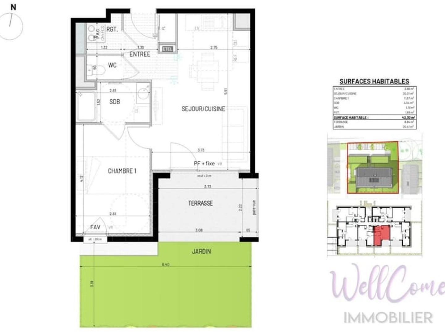Appartement à vendre - 2 pièces - 42m2 - Entrelacs (73410)