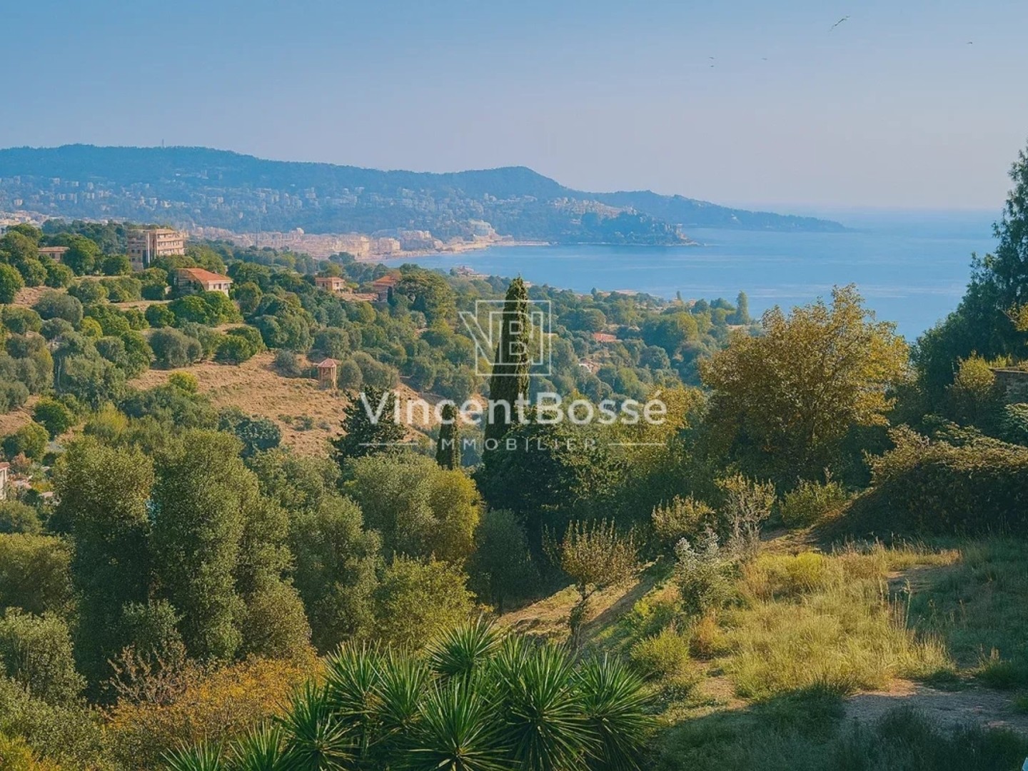 Terrain constructible - 3 922 m² - PC accordé & purgé pour villa 170 m² + sous-sol 80 m² - Piscine 4×8 - Vue mer - Saint-Antoine de Ginestière (Nice)