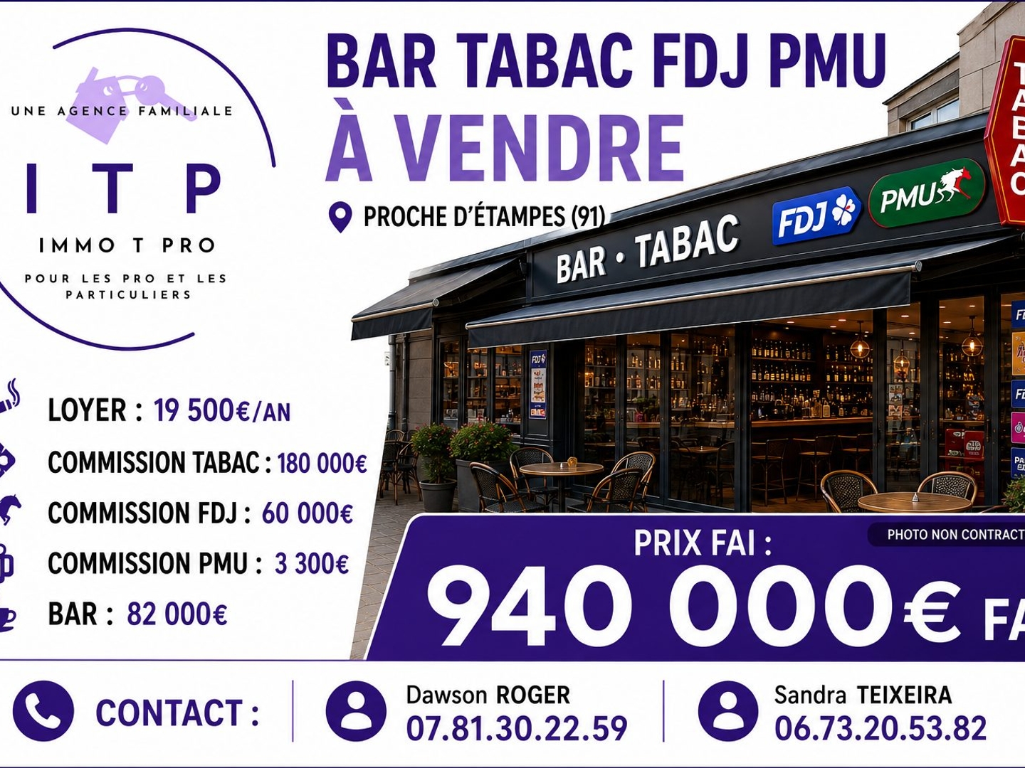 MAGNIFIQUE BAR TABAC FDJ PMU DANS UNE BELLE VILLE DE L'ESSONNE (