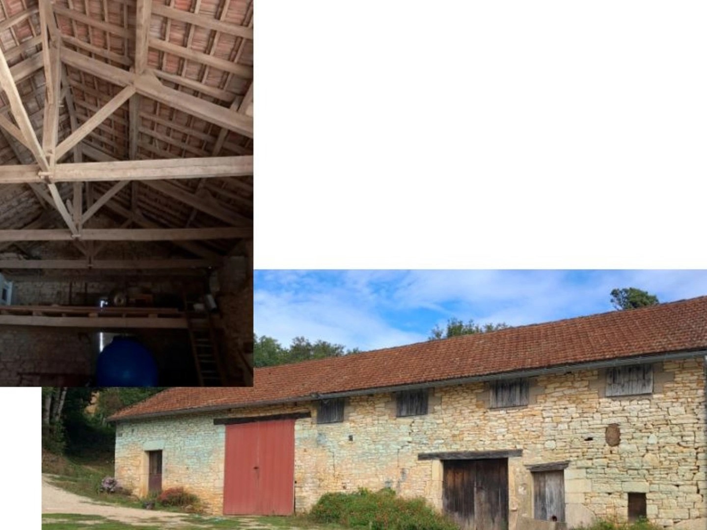 Grange en pierres, 105 m² au sol , sur terrain de 3000 m² à vendre à SALVEZOU - CATUS (20 mn de CAHORS)