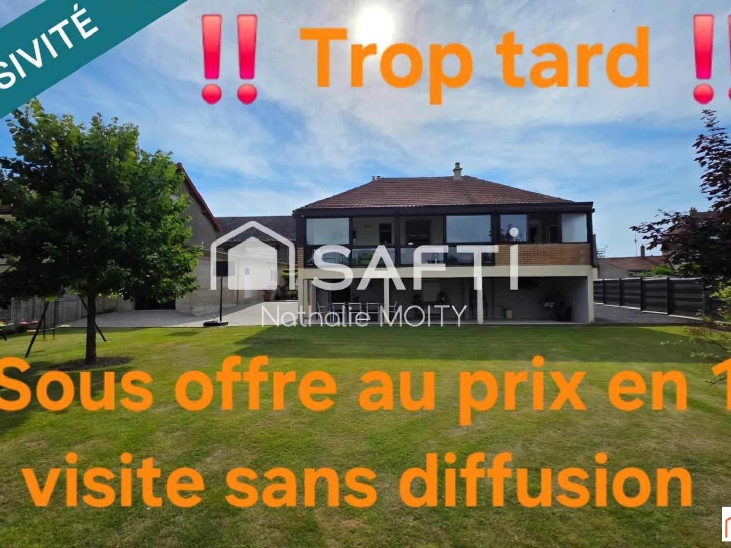 Maison individuelle T6 avec sous sol, double garage et dépendance