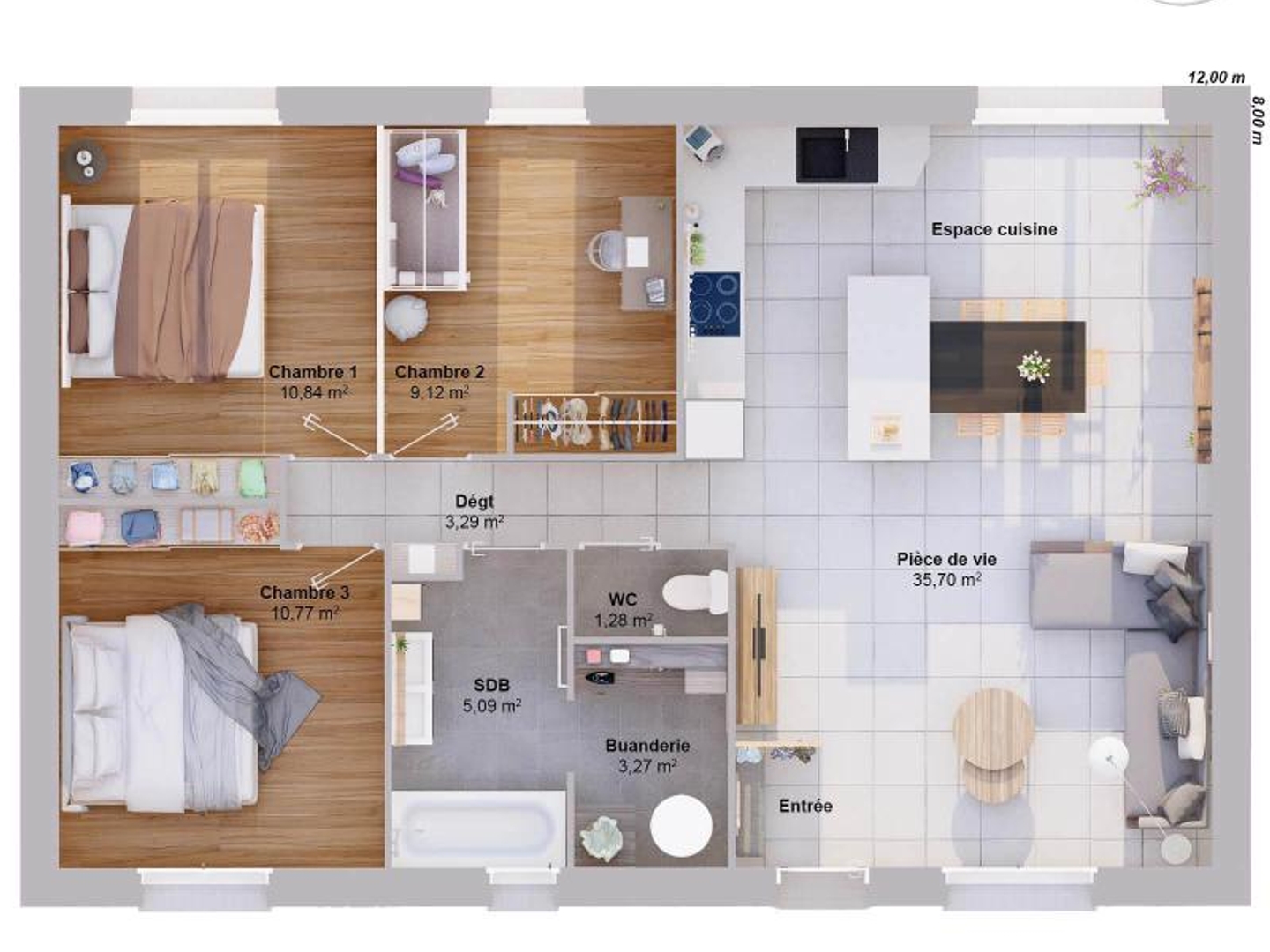 Maison à vendre - 79m2 - Neuillé-Pont-Pierre (37360)