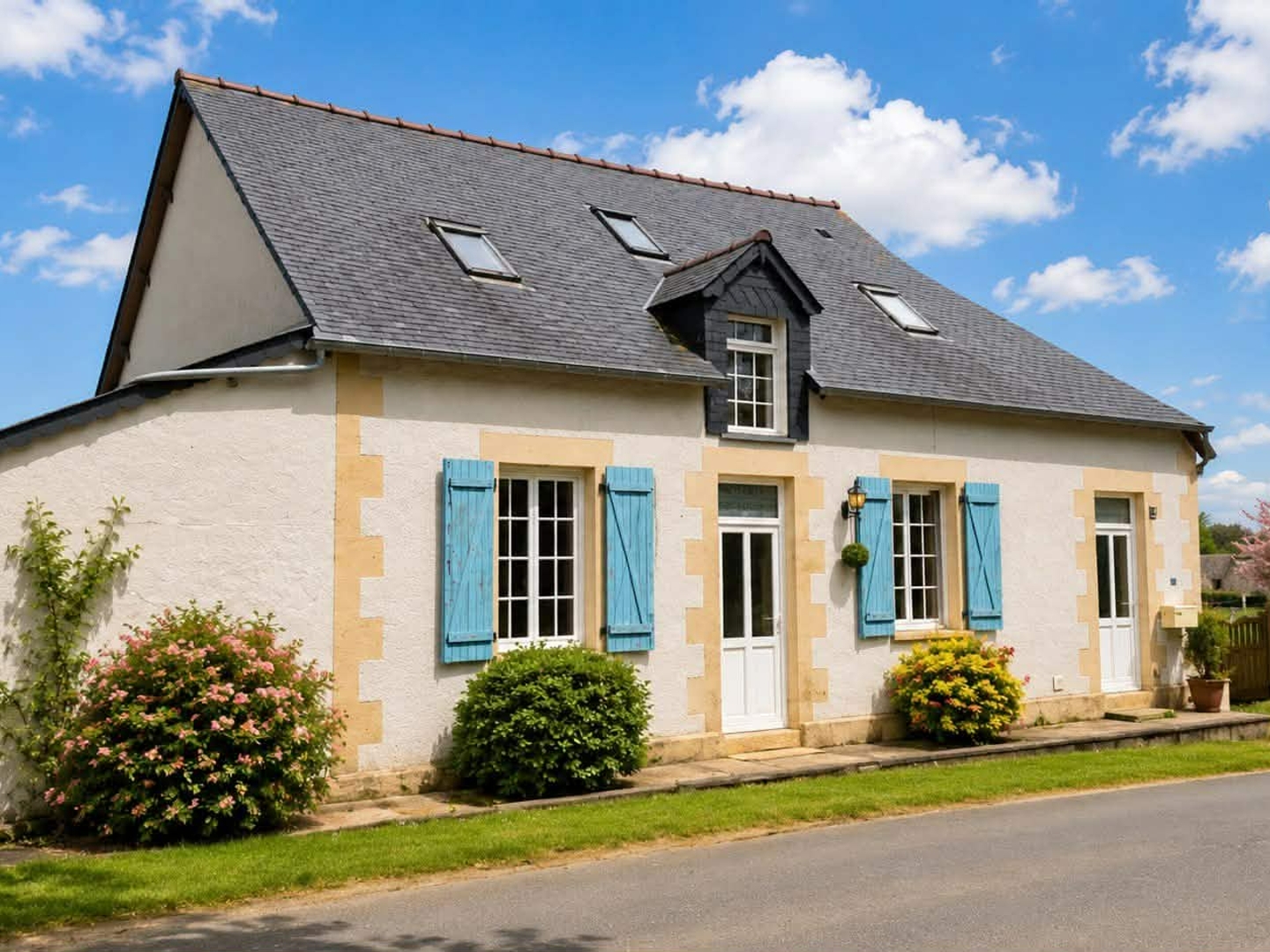 CÔTES D'ARMOR Maison familiale, spacieuse, 2 chambres RDC, 4 chambres total, avec piscine creusée, terrasse et jardin..