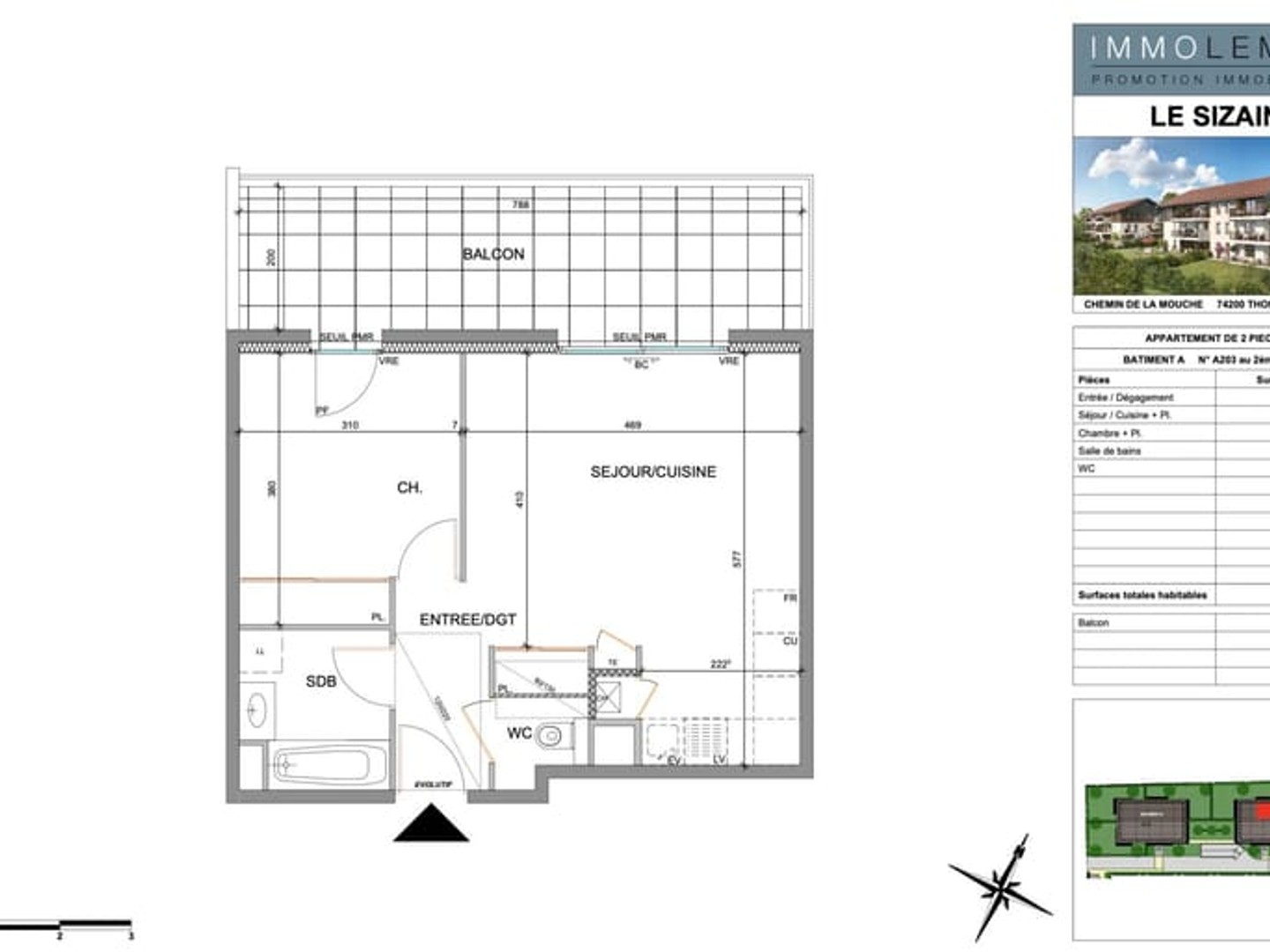 Appartement NEUF T2 au dernier étage - Thonon, le Sizain