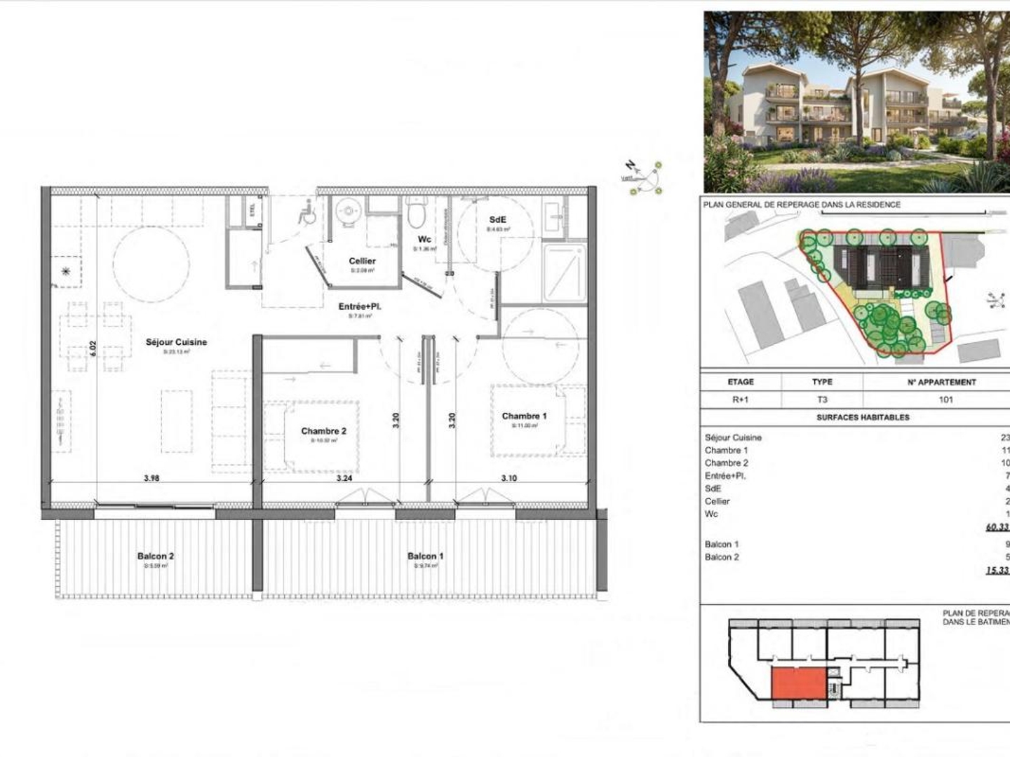 Appartement à vendre - 3 pièces - 60m2 - Leucate (11370)