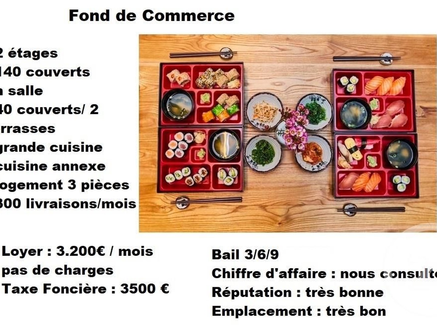 Fonds de commerce 3 pièces 280 m²