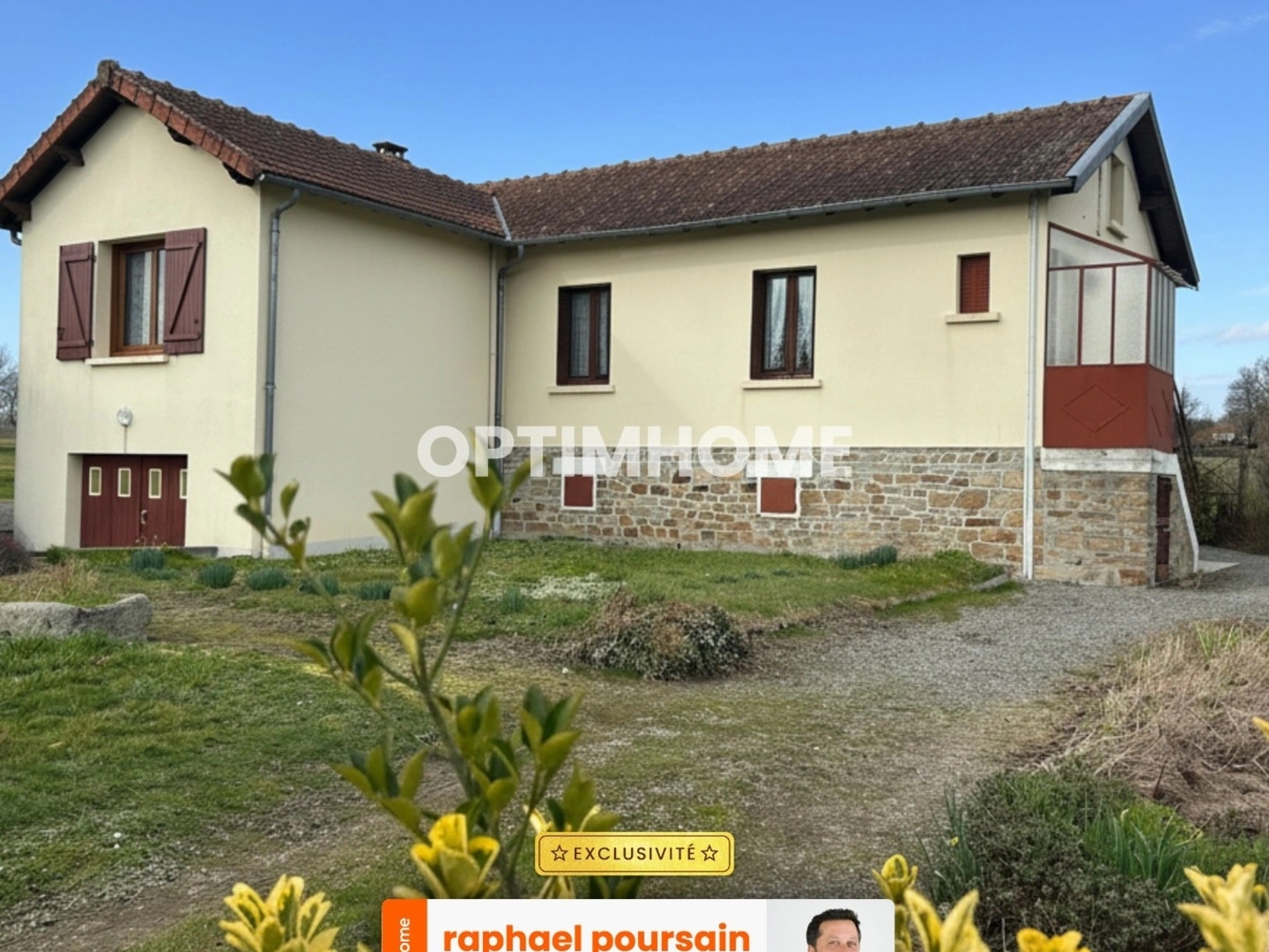 Maison à vendre 4 pièces CHATEAUPONSAC (87) sur terrain de 3500m2