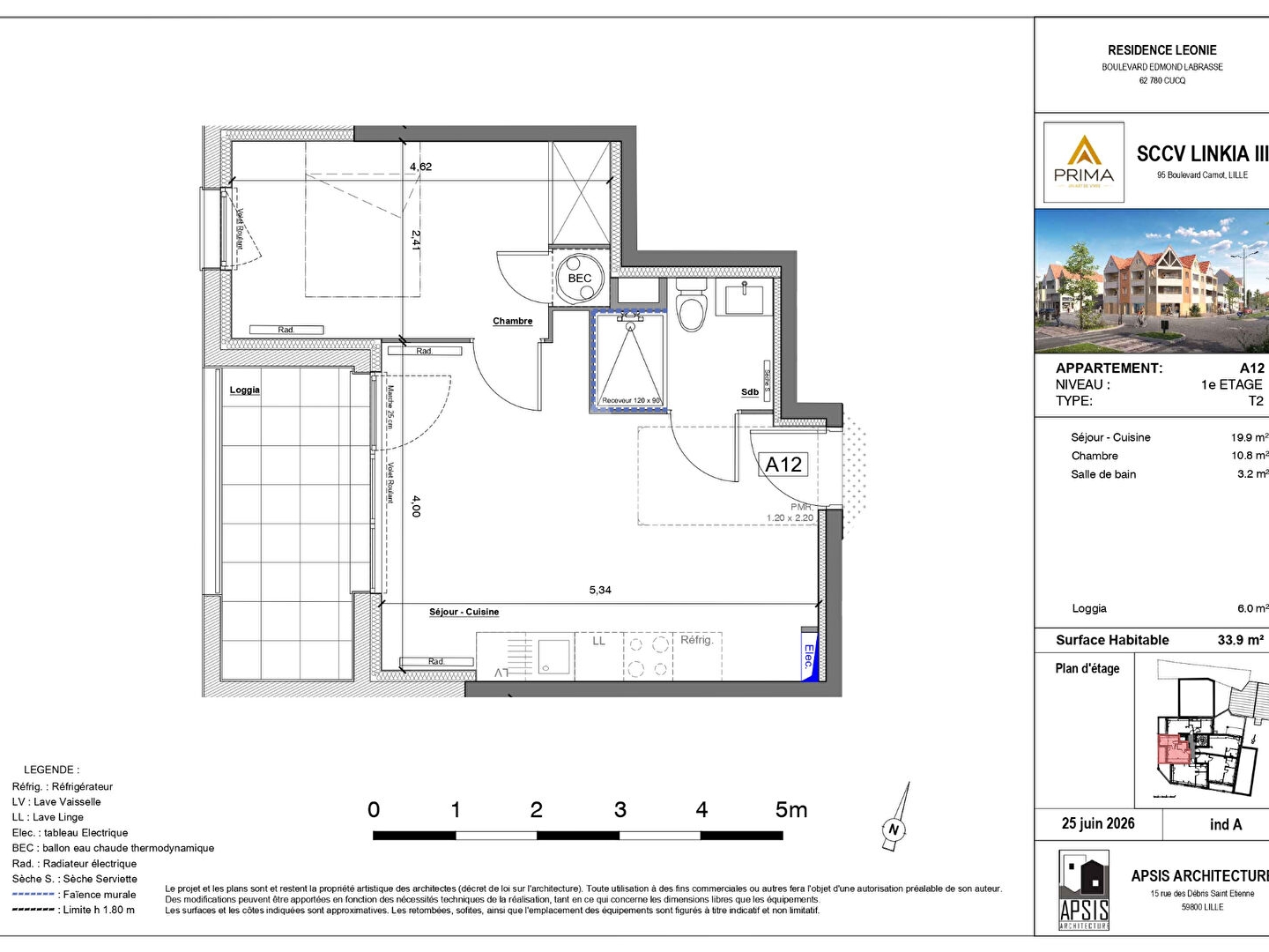 Appartement à vendre - 2 pièces - 34m2 - Cucq (62780)