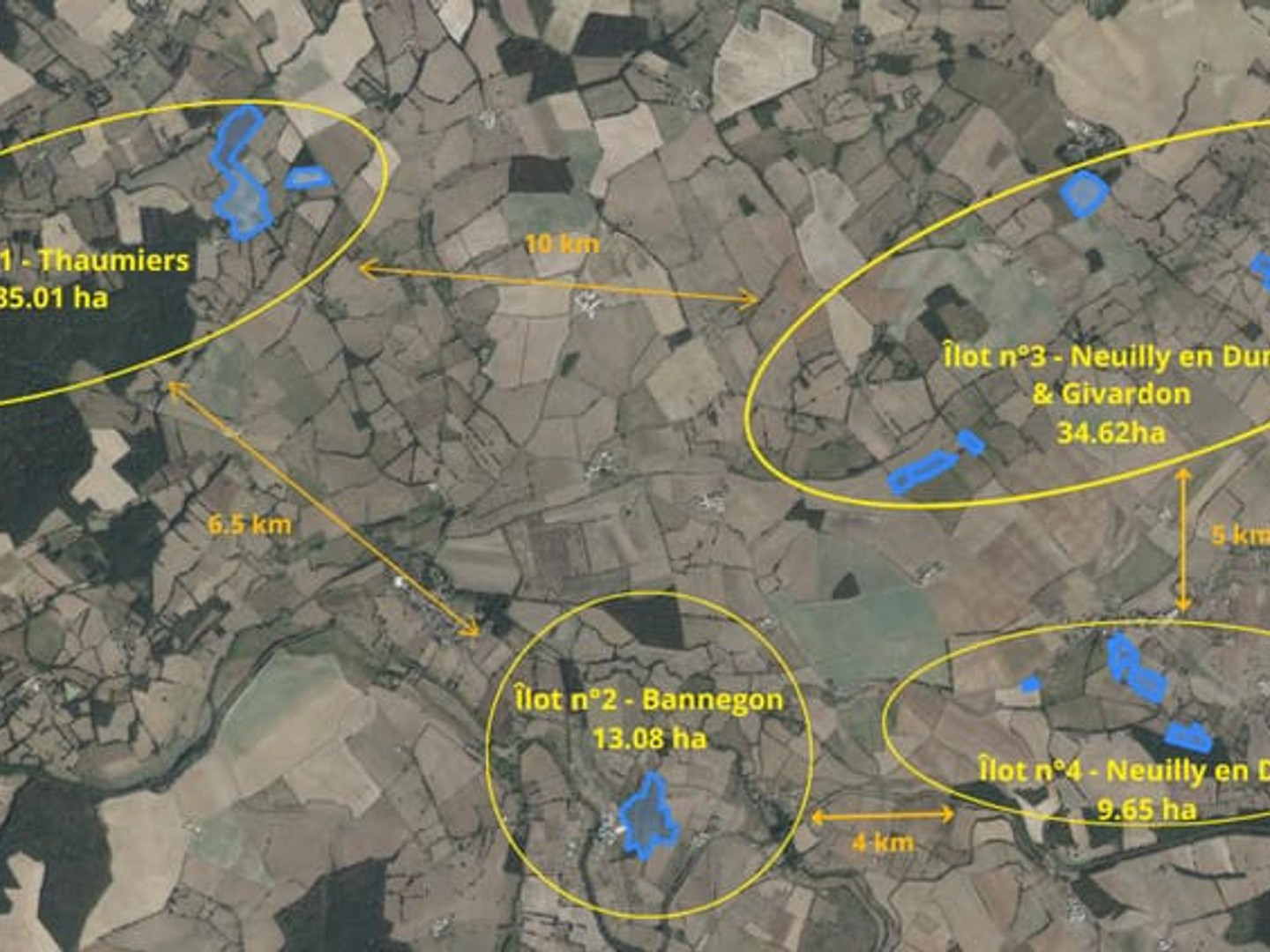 Propriété agricole de 82 hectares avec bâtiments et deux habitations Secteur Thaumiers / Bannegon / Neuilly-en-Dun (Cher limite Allier)
