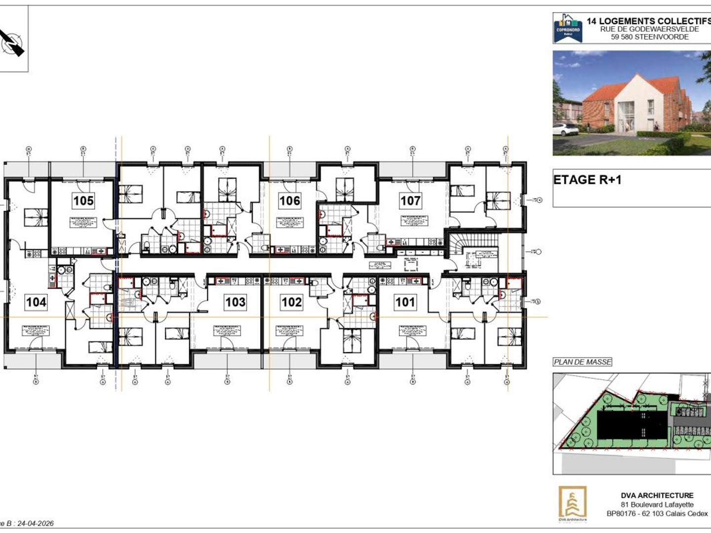 Appartement à vendre - 2 pièces - 53m2 - Steenvoorde (59114)