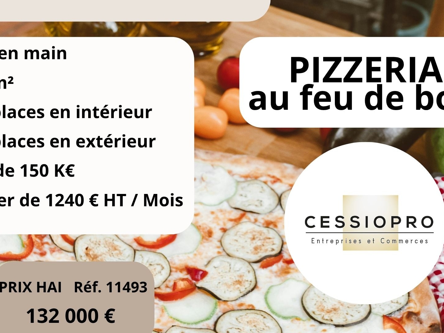 Pizzeria au Feu de Bois Clé en Main Cagnes-sur-Mer, à 200 m de la mer