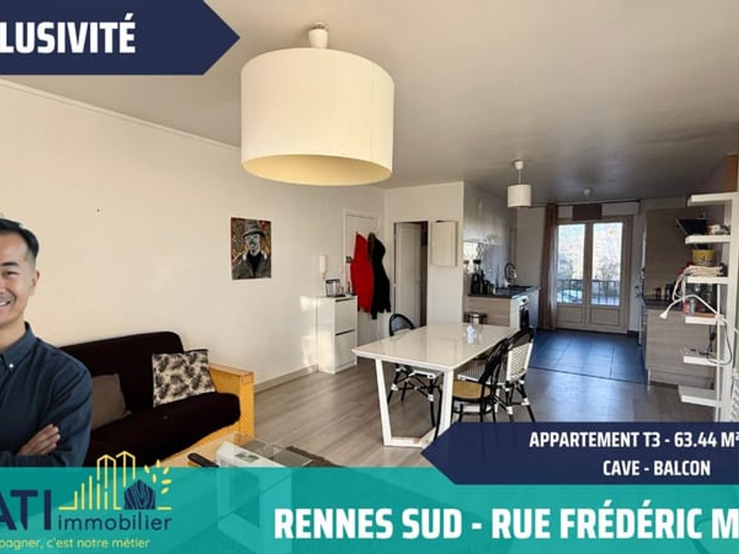 Appartement 3 pièces 63 m²