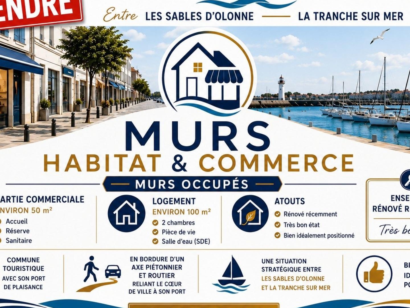 Un emplacement stratégique, un double potentiel commercial et résidentiel.